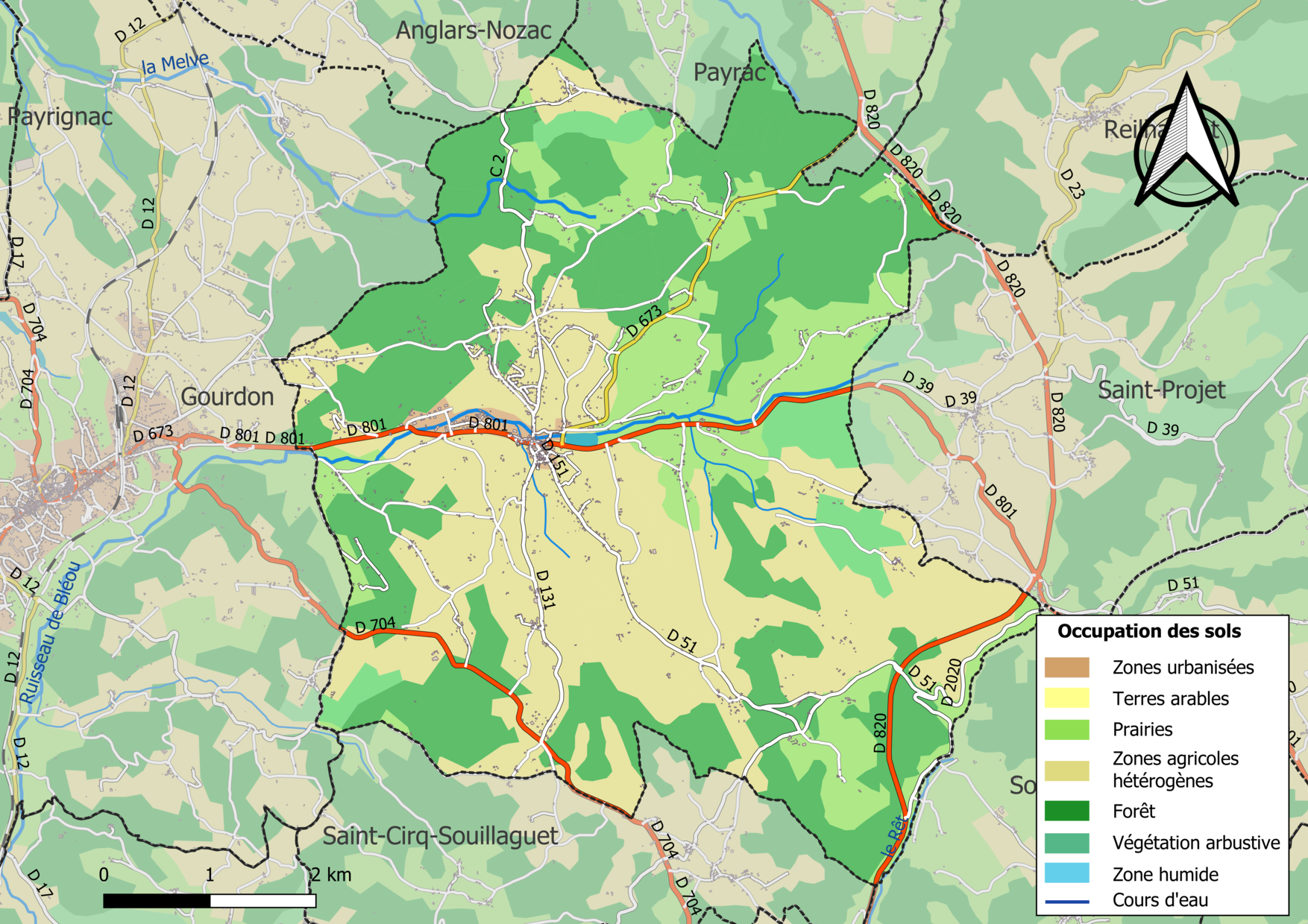 Carte de la commune de Le Vigan